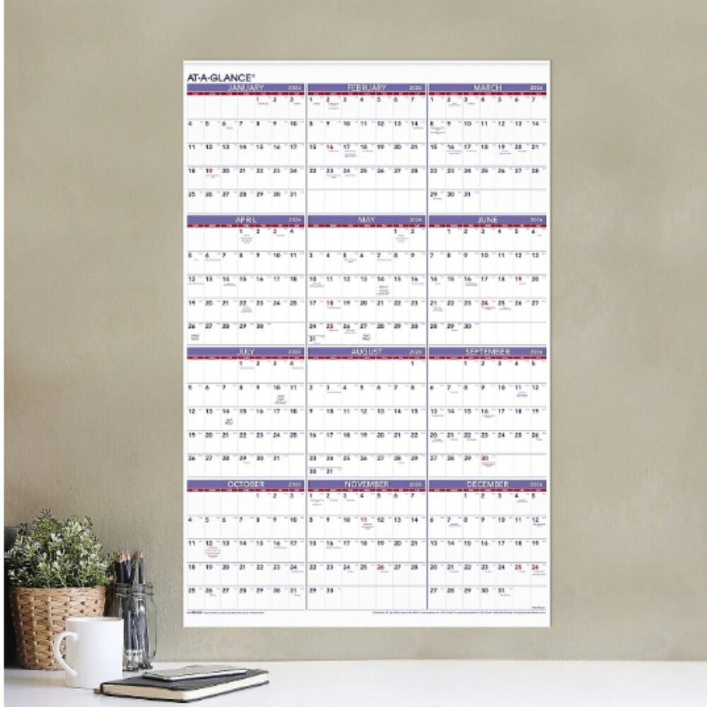AT-A-GLANCE® 2026 Yearly Wall Calendar, Extra Large, 24" x 36"